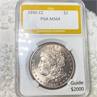 1890-CC Morgan Silver Dollar PGA - MS64