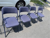 Set of (4) Folding Cushioned Chairs