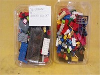 Two containers of assorted Lego pieces