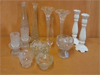 Assortment of beautiful glass candle holders