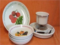 Fondue set & decorative bowl set