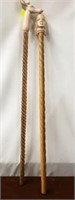 ANTELOPE, TRIBAL HEAD TWISTED SHAFT WALKING CANES