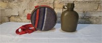 1965 US Army Plastic Canteen & Vintage Wool