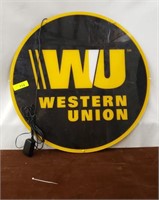 WESTERN UNION LIGHTED SIGN-WORKING