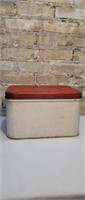 Vintage Red Empeco Cream with Red Lid Bread Box
