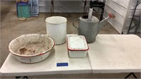 Enamel ware and water can