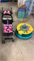 Minnie Mouse stroller and baby activity center