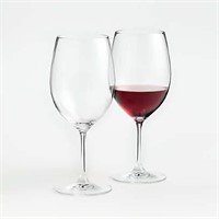 Italian Style Crystal Wine Glasses, Hand Blown,
