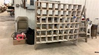 Wood sorting shelves-62 1/4” tall/ 66 1/4” long