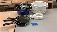 Hamilton Beach slow cooker and T-Fal set of pots