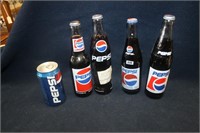 LOT OF FOUR PEPSI COLA COLLECTIBLE BOTTLES