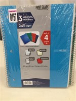 FIRST CLASSIC 3 SUBJECT NOTEBOOK 4PK