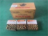 145 - Winchester .22LR Ammo w/ Wood Box