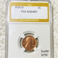 1926-D Lincoln Wheat Penny PGA - MS 64 RD