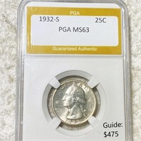 1932-S Washington Silver Quarter PGA - MS63
