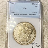 1893-S Morgan Silver Dollar NNC - XF45