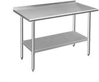 ROCKPOINT Stainless Steel Table W/ Backsplash