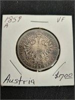1858 A Austrian Silver One Florin