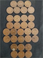 1913, 1917, 1919 Newfoundland 1-Cent Coins x 31