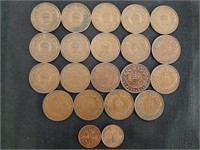 1936, 1942, 1947 Newfoundland 1-Cent Coins x 21