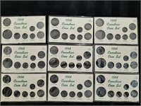 1968 Canadian Coin Set Holders x 9 - empty