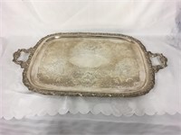 Large Vintage Tray Silver Plate