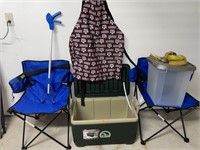 Lot Of Cooler, A&m Apron, & Chairs More!