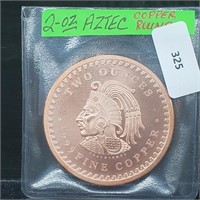 2oz .999 Copper Aztec Round
