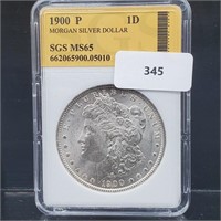 SGS 1900-P MS65 90% Silver Morgan $1 Dollar