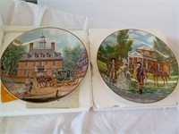 Two vintage Gorham china southern landmark plates