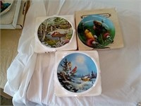Three vintage collector plates. Birds