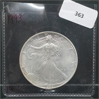1993 1oz .999 Silver Eagle $1 Dollar