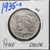 1935-S 90% Silver Peace $1 Dollar