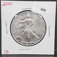 2001 1oz .999 Silver Eagle $1 Dollar