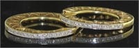 18kt Gold 31 mm Diamond Hoop Earrings