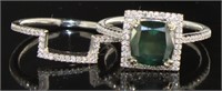 14kt Gold 2.52 ct Fancy Green Diamond Bridal Set
