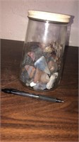 Vintage Jar With Various Polishes Rocks