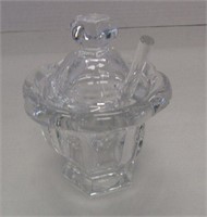 Baccarat Glass Jar & Glass Spoon