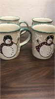 (4) Snowtime Snowman Cups