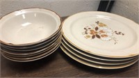 (4) Ginger Creek Stoneware Plates & (7) Bowls
