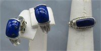 Matching Sterling Silver Ring & Earring Set with