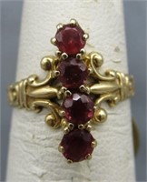 14K Ring with (4) Garnets. Size 5.75.