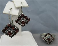 Matching Sterling Silver Ring & Earrings with