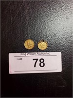 2 Liberty Gold US Dollar Coins, 3.1 Grams total
