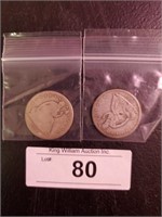 1860 + 61 Seated Liberty Halves