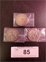 3 Seated Liberty Half Dollars 1847, 56, 61
