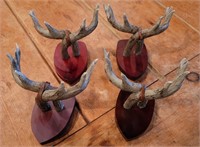 4 deer antler decor mounts