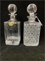 2 Crystal Decanters includes Block with Stoppers