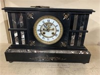 Marble Mantle Clock with Key wind