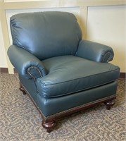 Green Classic Leather Club Lounge Chair